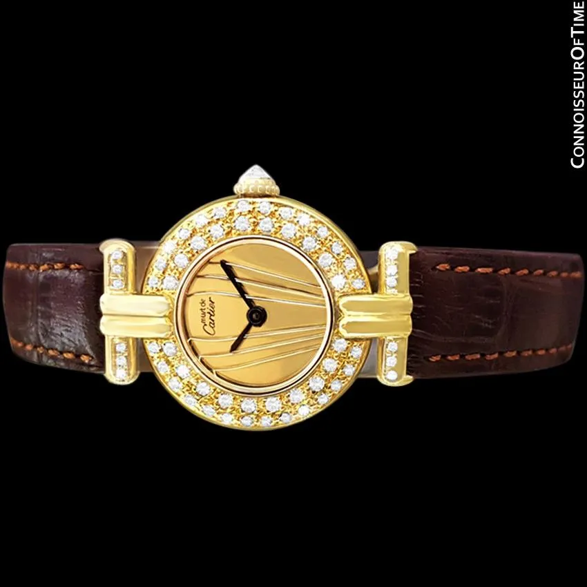 Cartier Colisee Ladies Vendome Vermeil Watch - 18K Gold over Sterling Silver with Diamonds