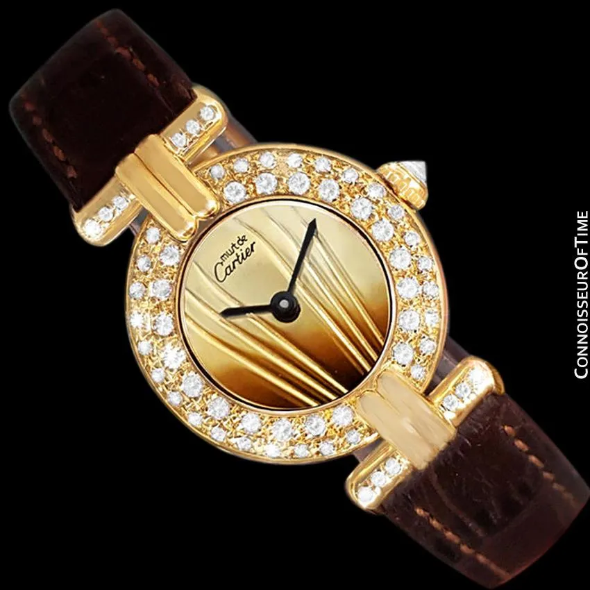 Cartier Colisee Ladies Vendome Vermeil Watch - 18K Gold over Sterling Silver with Diamonds