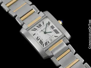 Cartier Tank Francaise Mens Large Size, Automatic - Stainless Steel & 18K Gold - W51005Q4