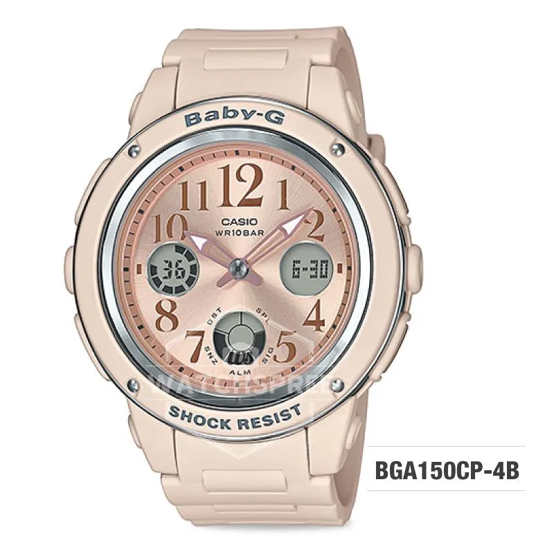 Casio Baby-G Special Color Models Pink Beige Resin Band Watch BGA150CP-4B BGA-150CP-4B