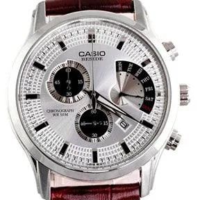 Casio BEM-501L-7AVDF Beside Chronograph Leather Watch Brown