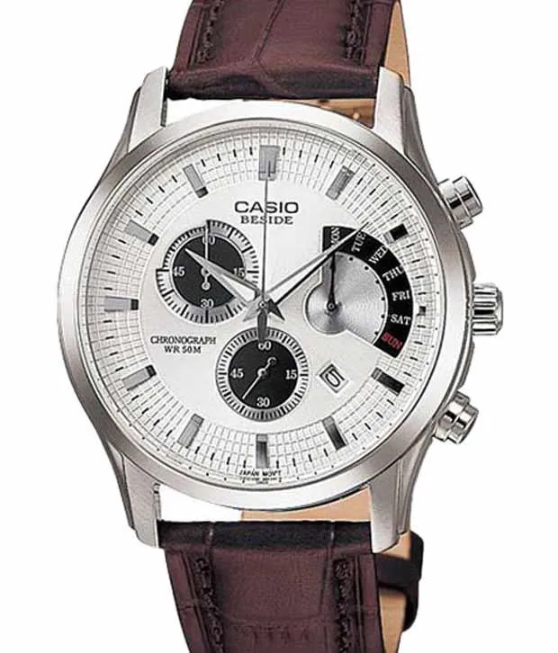 Casio BEM-501L-7AVDF Beside Chronograph Leather Watch Brown