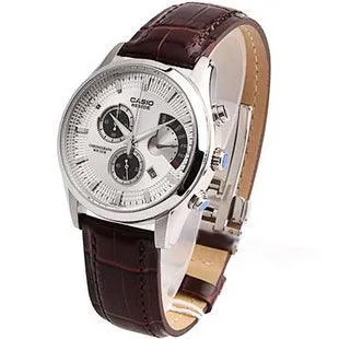 Casio BEM-501L-7AVDF Beside Chronograph Leather Watch Brown