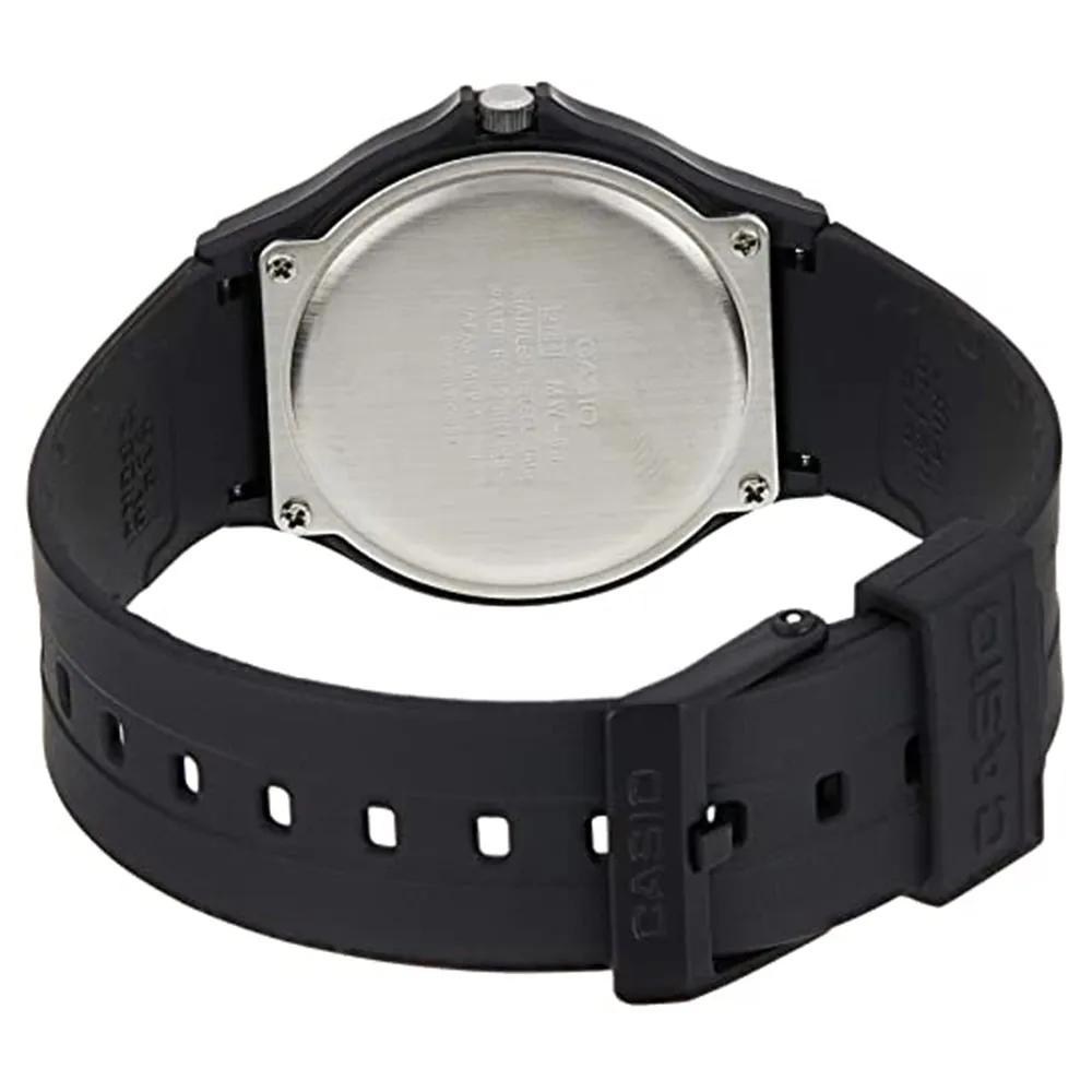 Casio Unisex Black Dial Rubber Band Quartz Watch - MW-59-1BVDF