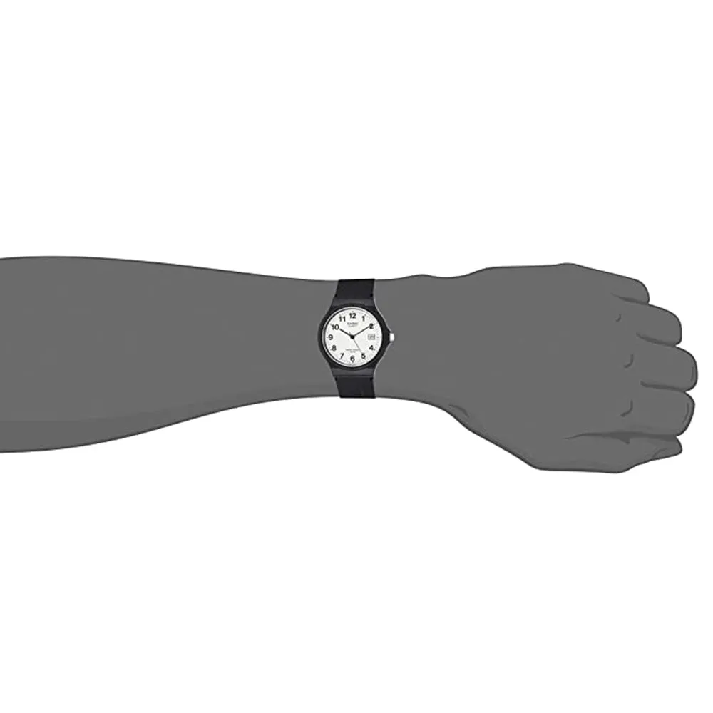 Casio Unisex Black Dial Rubber Band Quartz Watch - MW-59-1BVDF