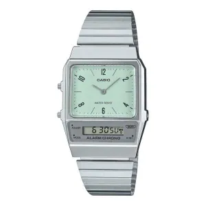 Casio Vintage Collection Analog - Digital Watch AQ800E-3AVT Silver - Light Green