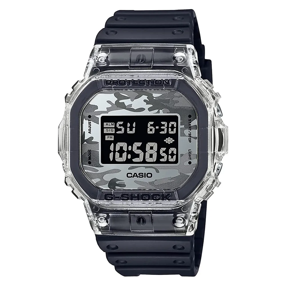 Casio Women's Camouflage Dial Black Resin Band G-Shock Digital JQuartz Watch - DW-5600SKC-1CR