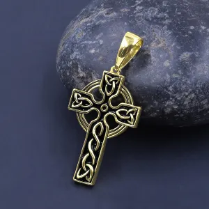Celestial Silver Cross Pendant | Sterling Silver CZ Stones | 45mm Length