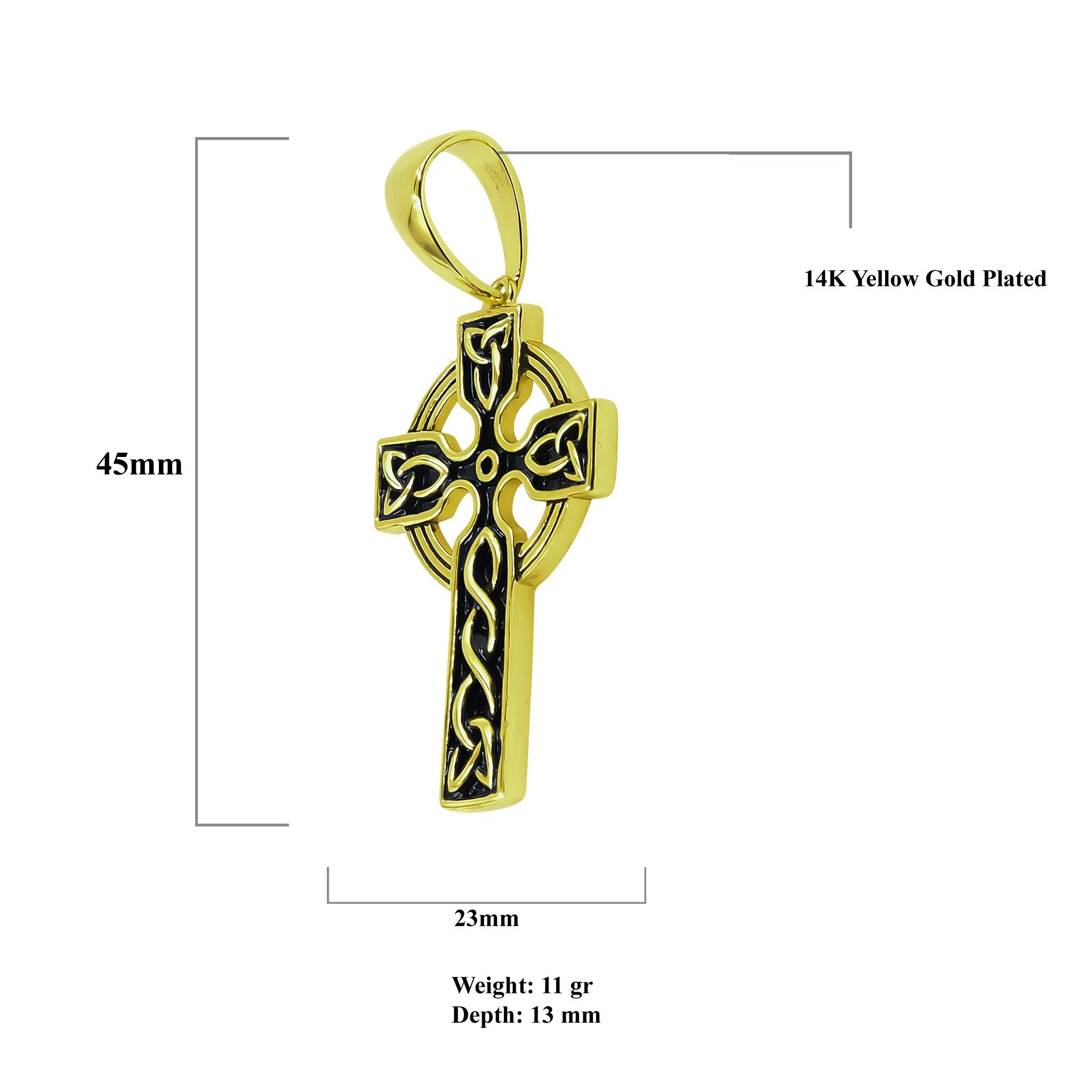 Celestial Silver Cross Pendant | Sterling Silver CZ Stones | 45mm Length