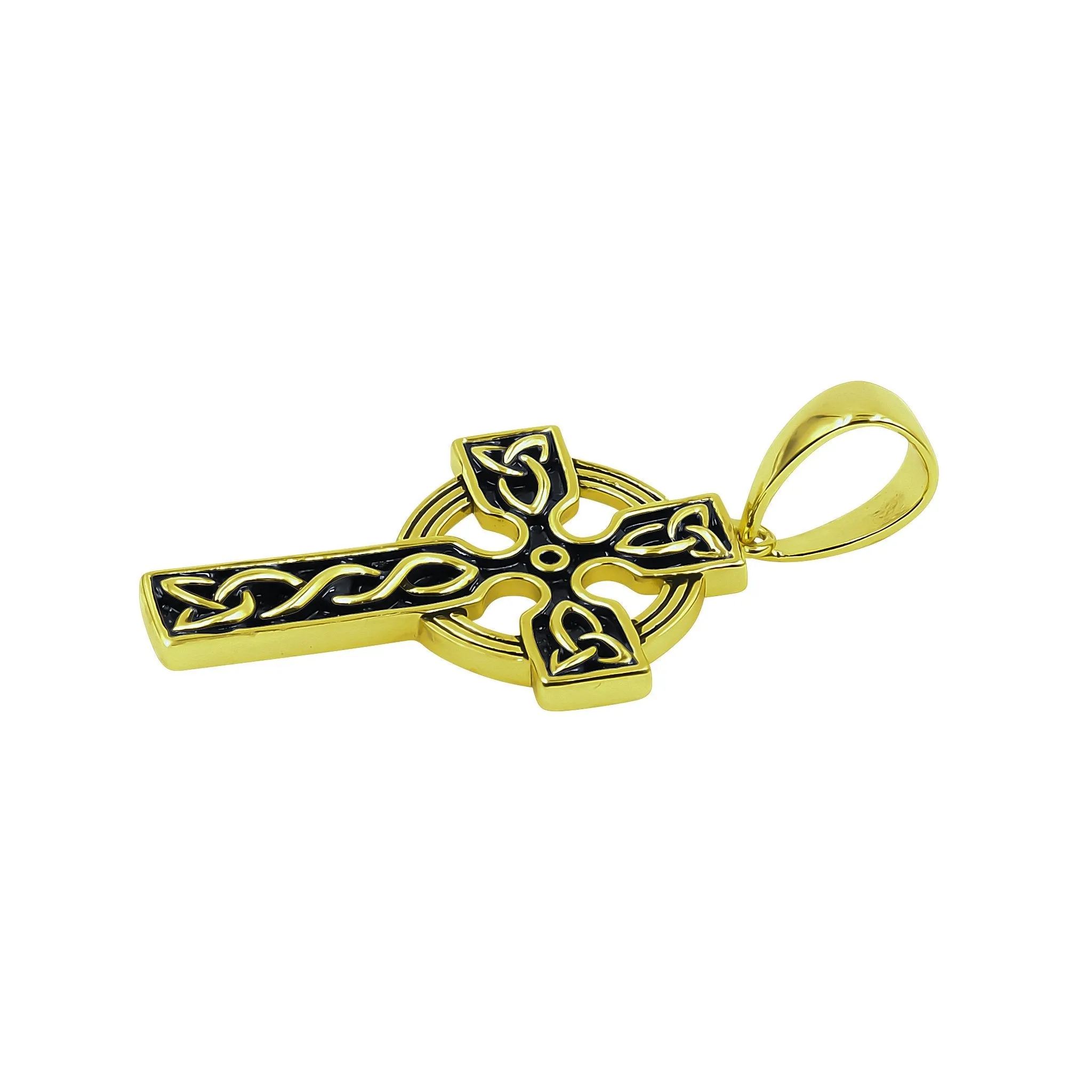 Celestial Silver Cross Pendant | Sterling Silver CZ Stones | 45mm Length