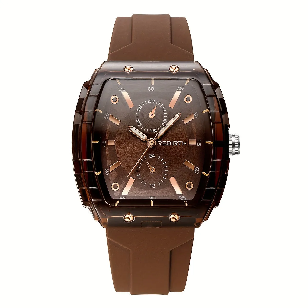 Chic Unisex Quartz Watch Square Case Silicone Strap