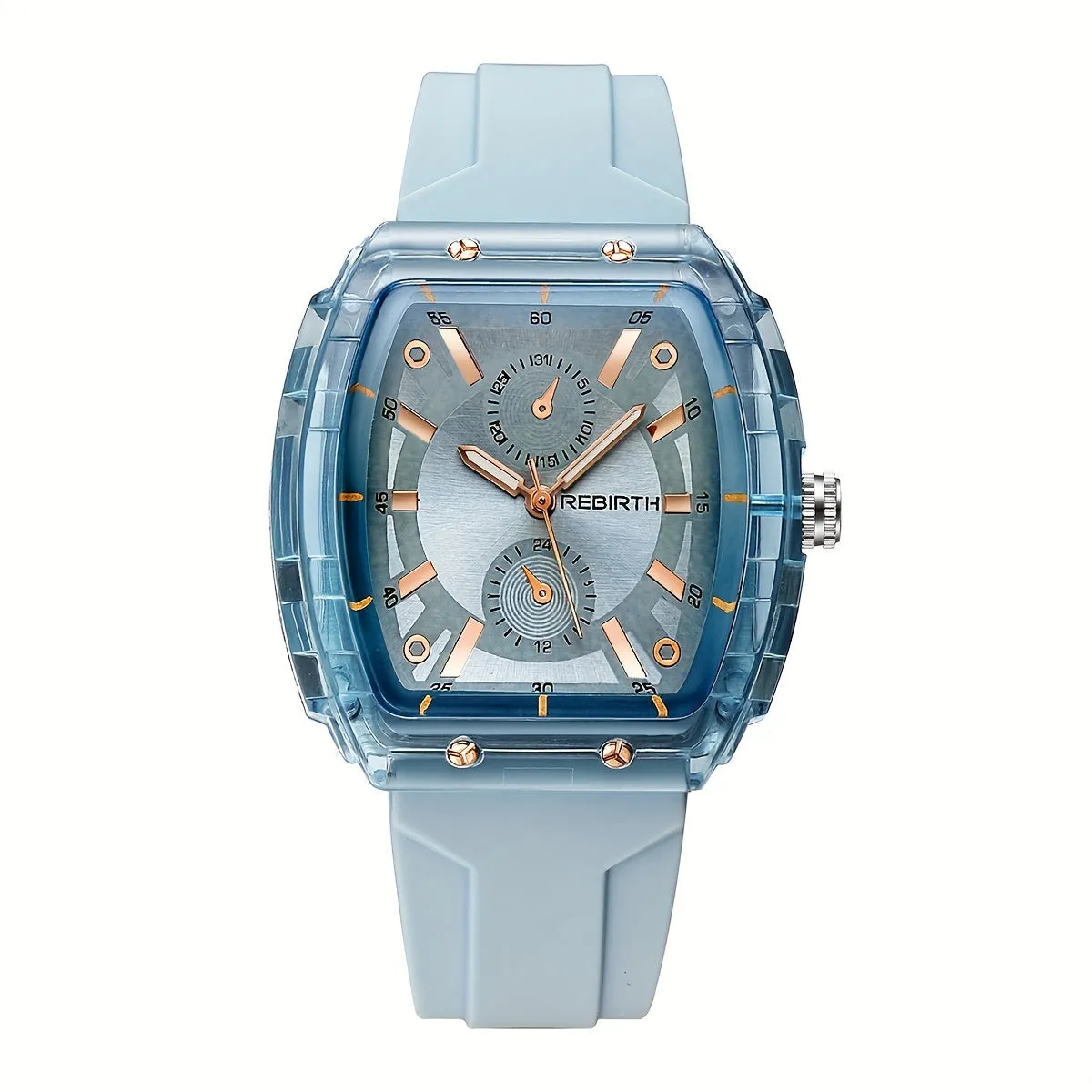 Chic Unisex Quartz Watch Square Case Silicone Strap