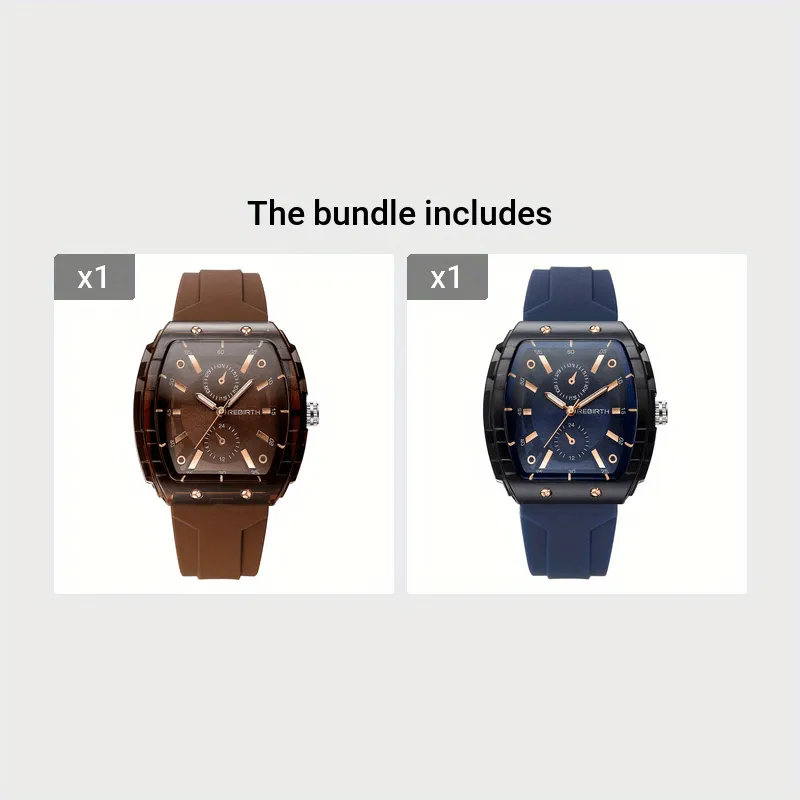 Chic Unisex Quartz Watch Square Case Silicone Strap