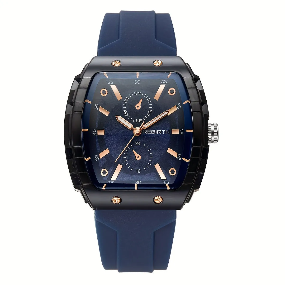 Chic Unisex Quartz Watch Square Case Silicone Strap