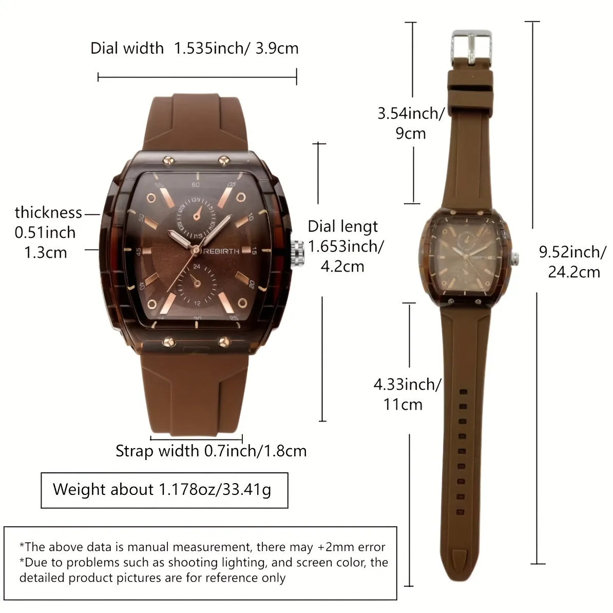Chic Unisex Quartz Watch Square Case Silicone Strap