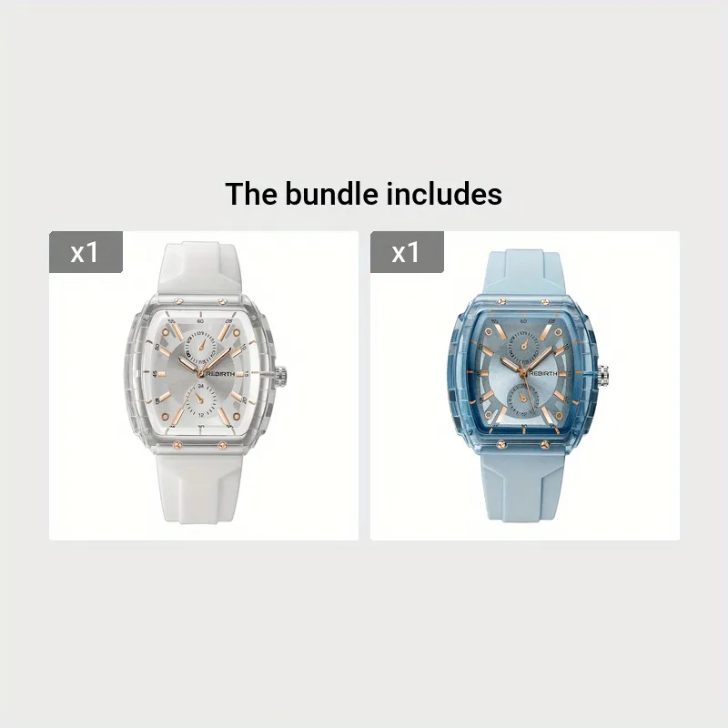 Chic Unisex Quartz Watch Square Case Silicone Strap