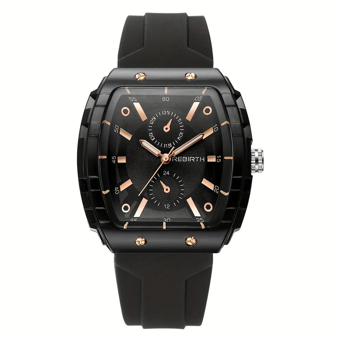 Chic Unisex Quartz Watch Square Case Silicone Strap