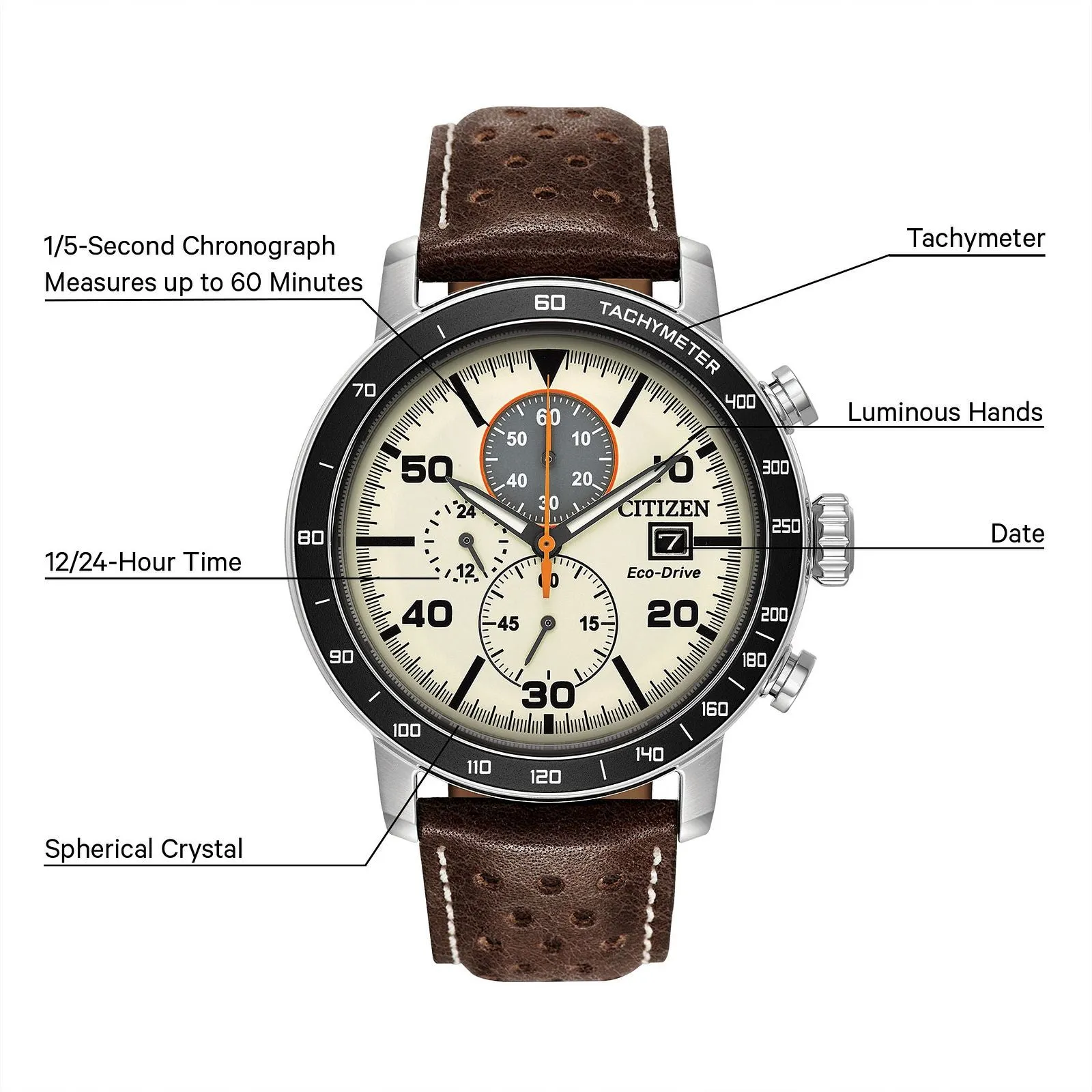 Citizen Brycen CA0649-06X Stainless Steel Leather strap