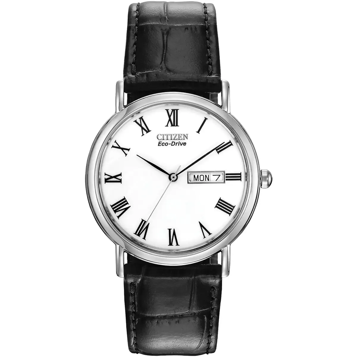 Citizen Eco-Drive Mens Strap White Dial Watch