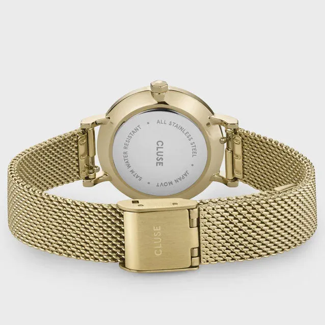 CLU Watch Boho Chic Petite Crystals Mesh Grey Gold