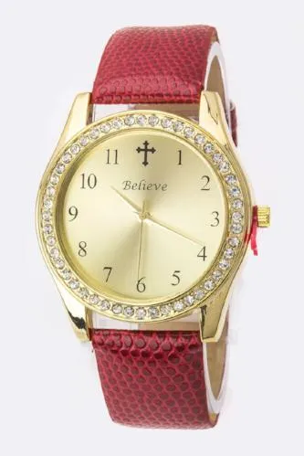 Crystal Bezel Fashion Watch