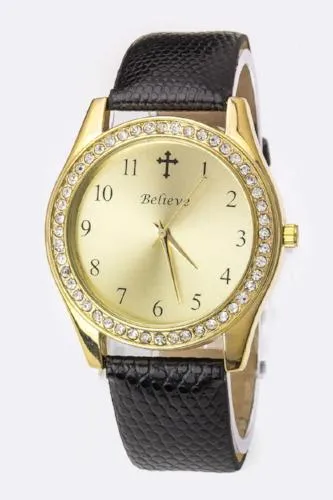 Crystal Bezel Fashion Watch