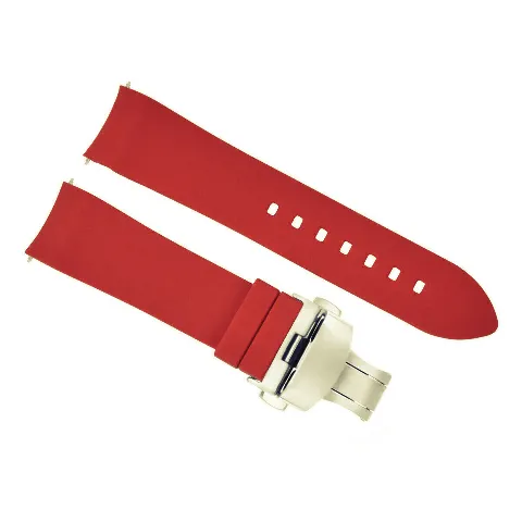 CURVED END SILICONE RUBBER STRAP FOR OMEGA SEAMASTER - 20MM
