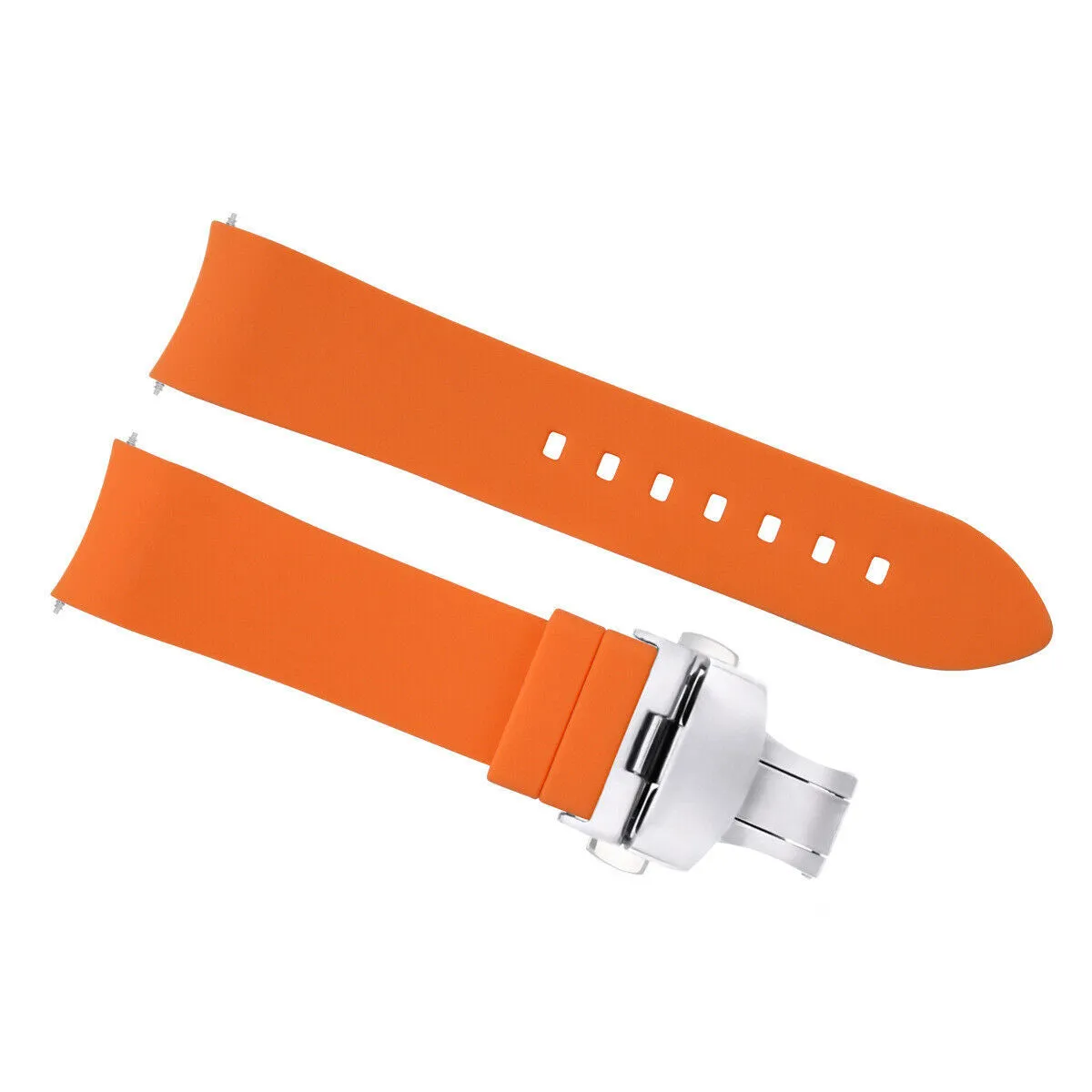CURVED END SILICONE RUBBER STRAP FOR OMEGA SEAMASTER - 20MM