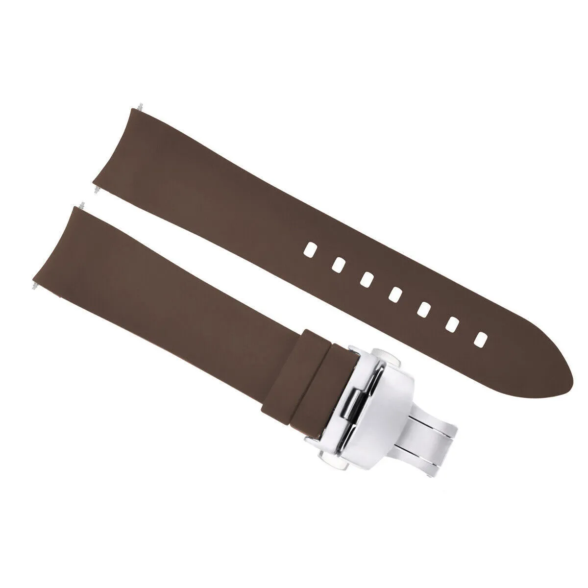 CURVED END SILICONE RUBBER STRAP FOR OMEGA SEAMASTER - 20MM