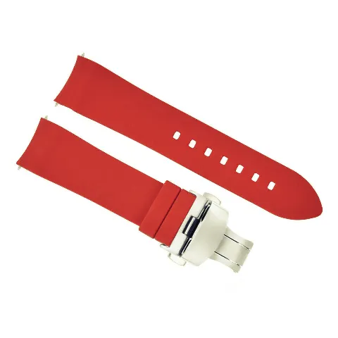 CURVED END SILICONE RUBBER STRAP FOR OMEGA SEAMASTER - 22MM