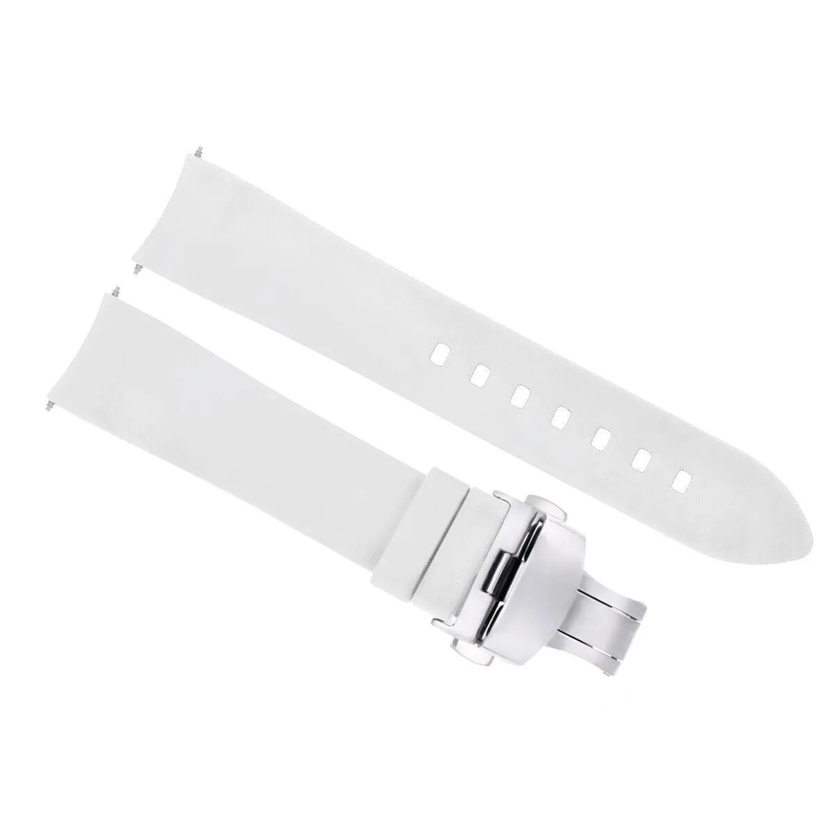 CURVED END SILICONE RUBBER STRAP FOR OMEGA SEAMASTER - 22MM