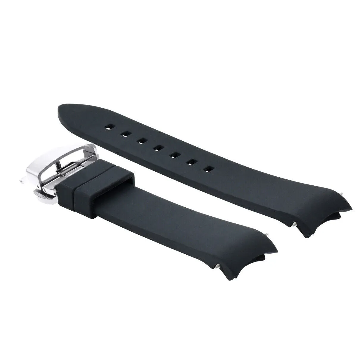 CURVED END SILICONE RUBBER STRAP FOR TAG HEUER CARRERA MONACO - 20MM