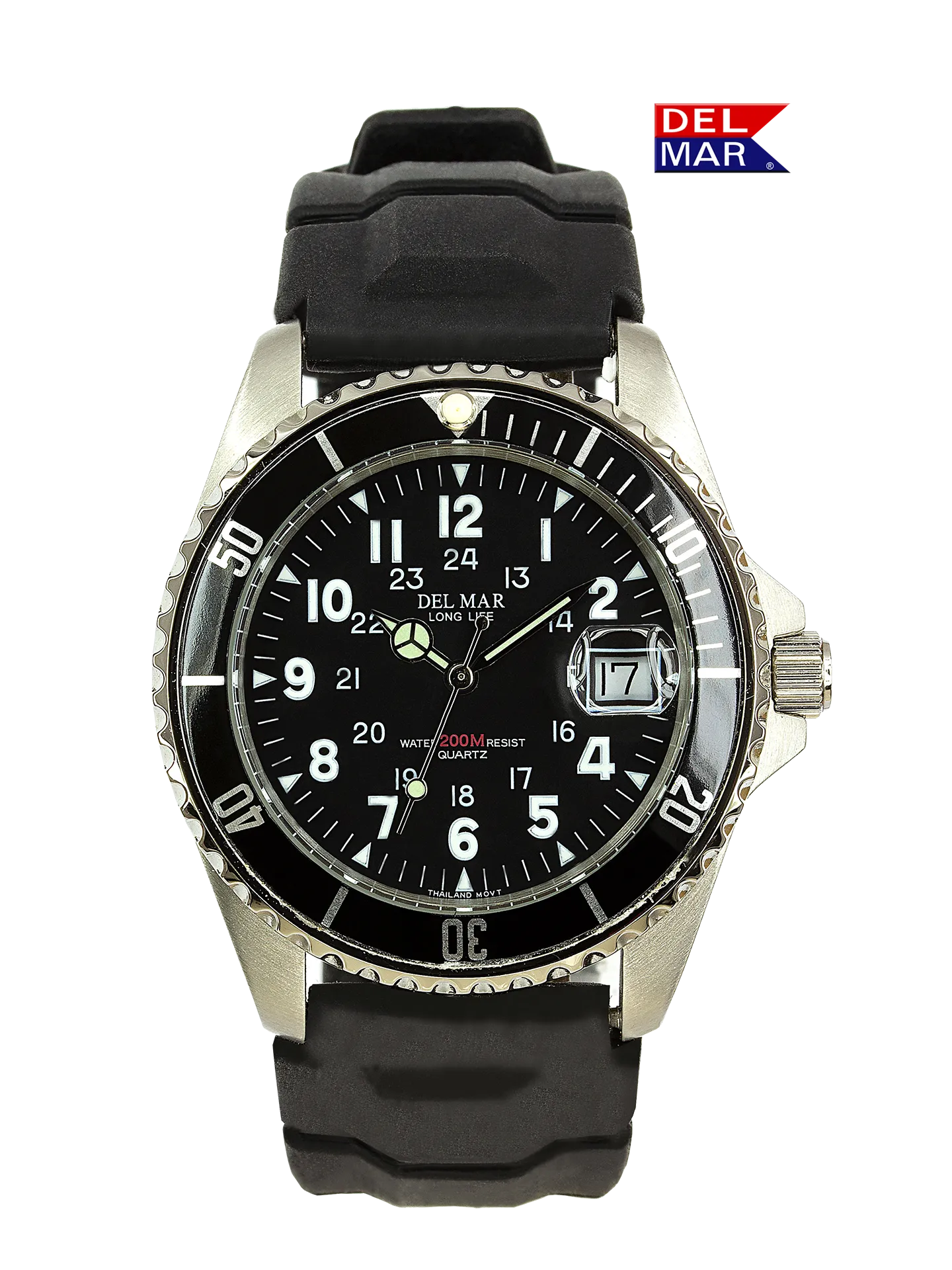 Del Mar Watches Men's and Youth Sportstrap: Yellow Nautical Face, 43mm, 200m Water Resistant #50259