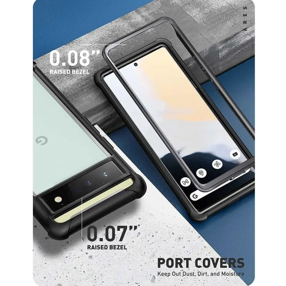 Dual Layer Rugged Clear Bumper Case Without Built-in Screen Protector for Google Pixel 6