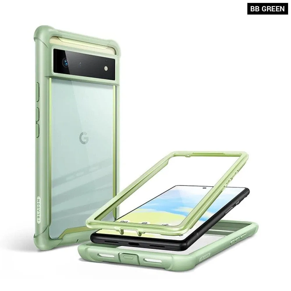 Dual Layer Rugged Clear Bumper Case Without Built-in Screen Protector for Google Pixel 6