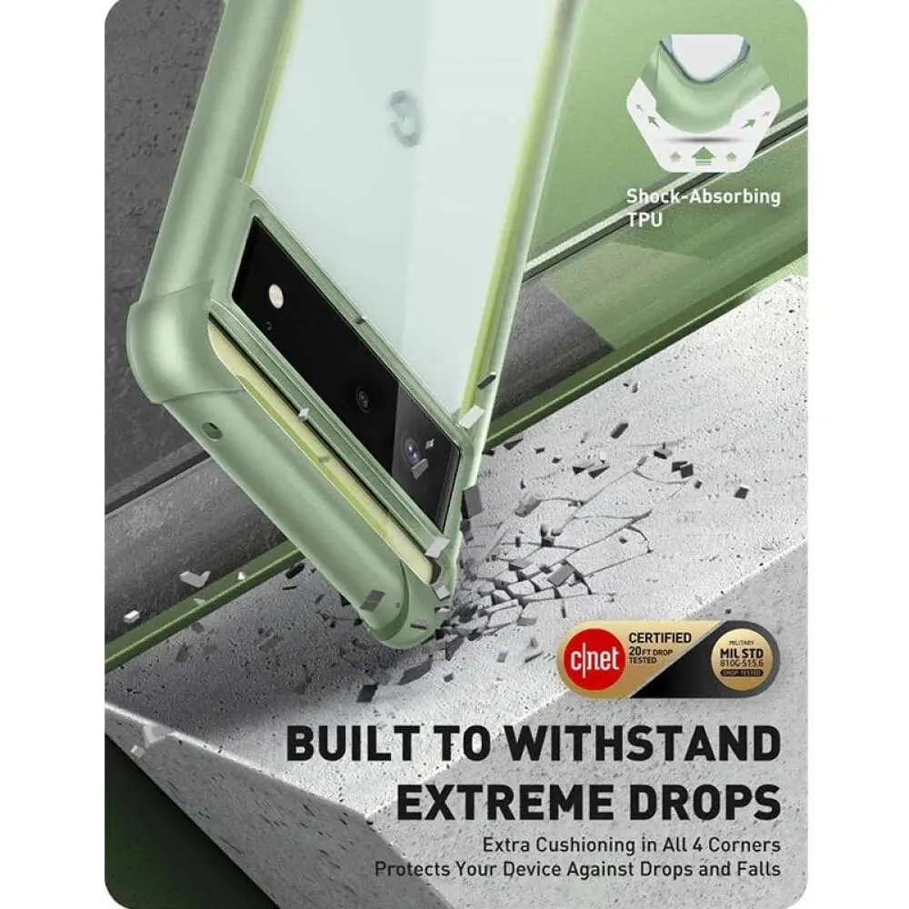 Dual Layer Rugged Clear Bumper Case Without Built-in Screen Protector for Google Pixel 6