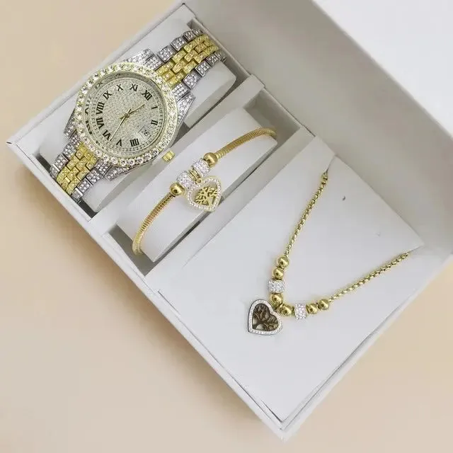 Elegant women's quartz watch with jewelry perfect for any occasion