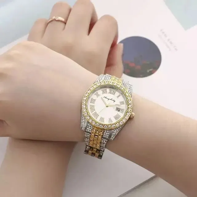 Elegant women's quartz watch with jewelry perfect for any occasion