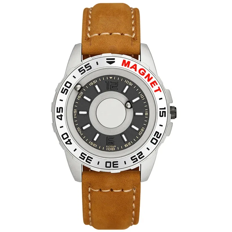 EUTOUR New Innovative Men Watch Black Brown Magnetic Metal Multifunctional Watch Men's Fashion Sports Quartz Watch Men's Watches