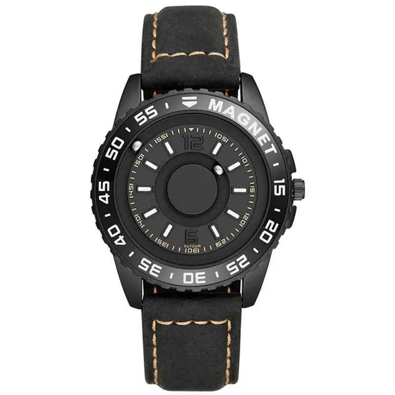 EUTOUR New Innovative Men Watch Black Brown Magnetic Metal Multifunctional Watch Men's Fashion Sports Quartz Watch Men's Watches