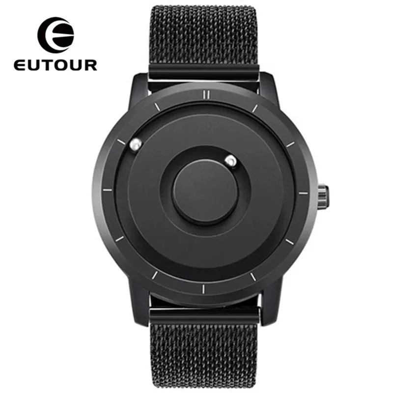 EUTOUR New Innovative Men Watch Black Brown Magnetic Metal Multifunctional Watch Men's Fashion Sports Quartz Watch Men's Watches