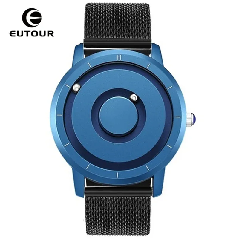 EUTOUR New Innovative Men Watch Black Brown Magnetic Metal Multifunctional Watch Men's Fashion Sports Quartz Watch Men's Watches