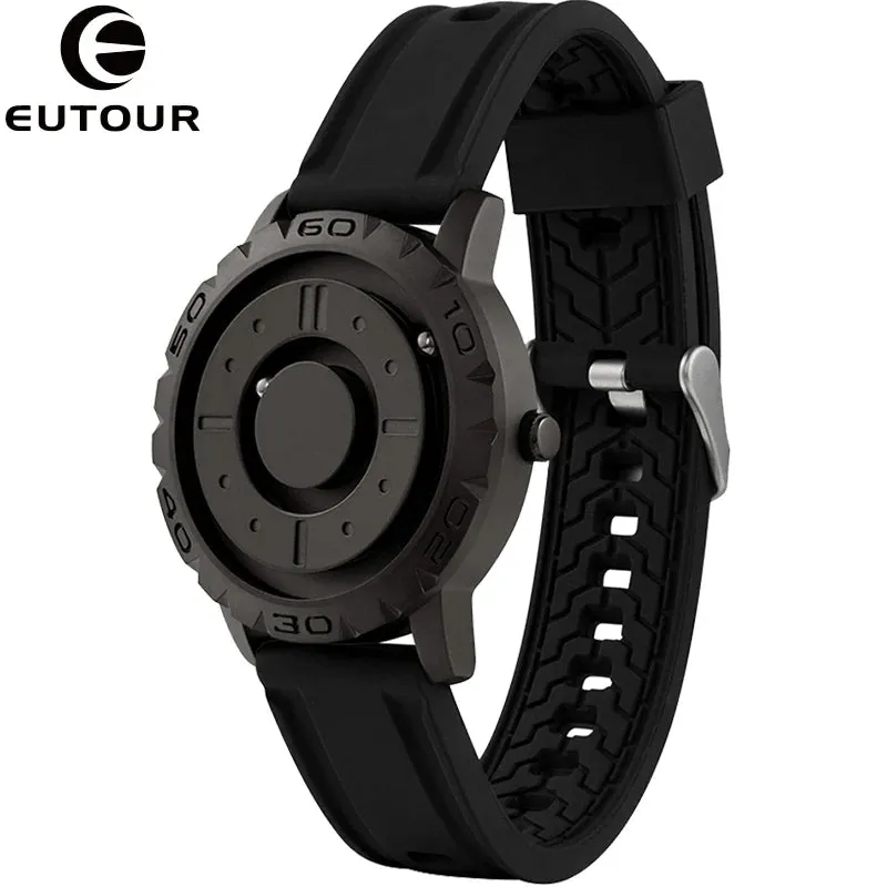 EUTOUR New Innovative Men Watch Black Brown Magnetic Metal Multifunctional Watch Men's Fashion Sports Quartz Watch Men's Watches