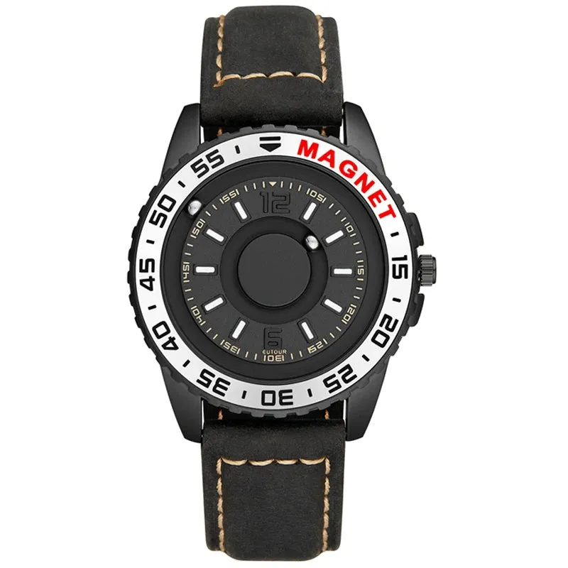 EUTOUR New Innovative Men Watch Black Brown Magnetic Metal Multifunctional Watch Men's Fashion Sports Quartz Watch Men's Watches