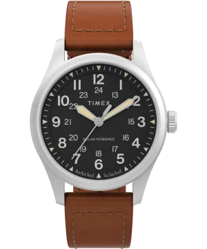 Expedition Field Post Solar 36mm Eco-Friendly Leather Strap Watch