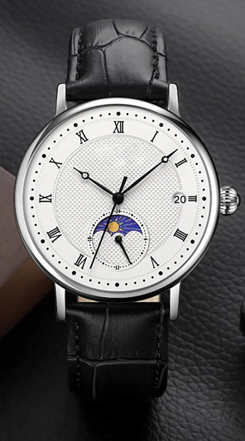 FANMIS Business Men's Women's Watch Leather Or Stainless Steel Waterproof Date Quartz Wristwatches