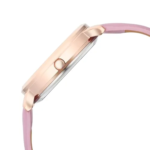 Fastrack Leather Analog Rose Gold Dial Women Watch-Fv60029Wl02W, Rose Gold Band
