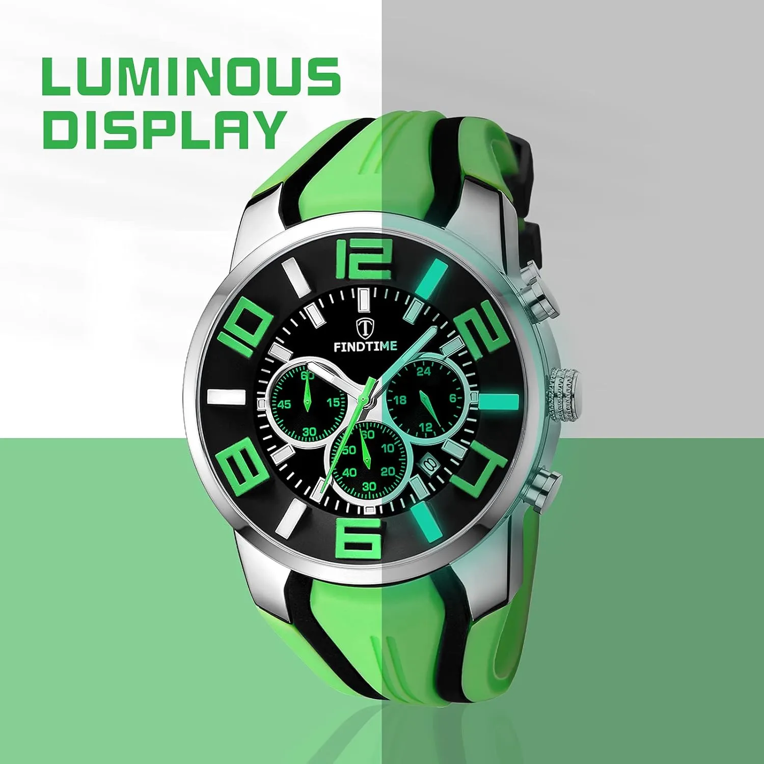 findtime Mens Sport Watches for Men Reloj para Hombre Colorful Cool Unique Analog Stylish Wrist Watch Chronograph for Running Training Stopwatch