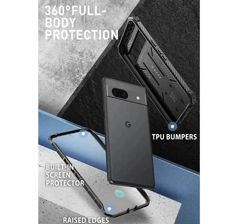 For Google Pixel 8 Armorbox Full-body Rugged Anti-slip Bumper Case with Built-in Screen Protector & Kickstand
