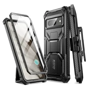 For Google Pixel 8 Armorbox Full-body Rugged Anti-slip Bumper Case with Built-in Screen Protector & Kickstand
